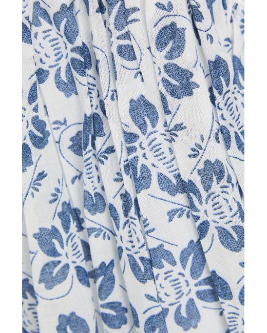Polo Ralph Lauren Blue Floral-Print Cotton-Gauze Mini Skirt