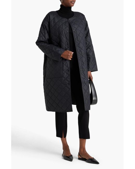 Eileen Fisher Black Quilted Shell Coat