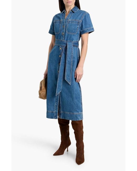 Veronica Beard Tabby Denim Midi Shirt Dress in Blue | Lyst Veronica Beard Tabby Denim Midi Shirt Dress in Blue | Lyst