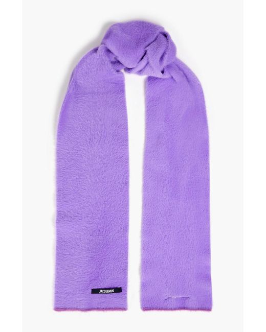 Jacquemus Purple Neve Brushed Knitted Scarf