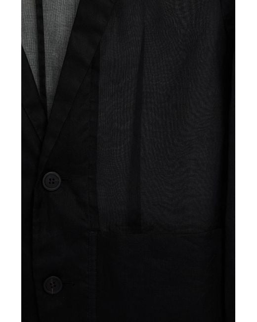 Rick Owens Black Lido Cotton-Organza Blazer