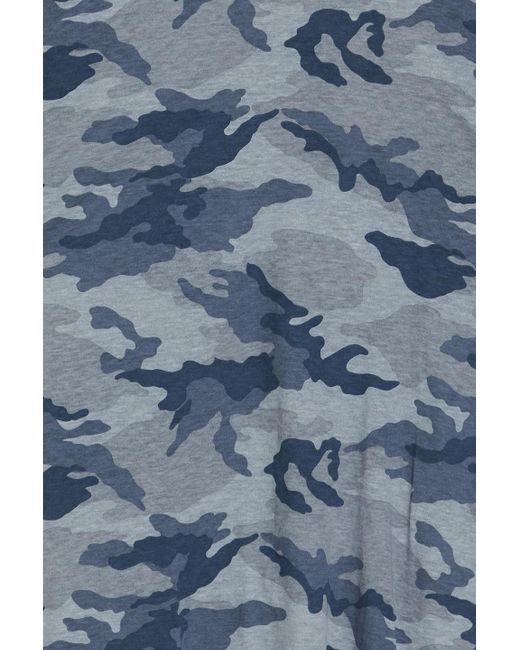 James Perse T-shirt aus baumwoll-jersey mit flammgarneffekt und camouflage-print in Blue für Herren