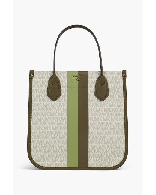 MICHAEL Michael Kors Green Heidi Faux Textured-leather Tote