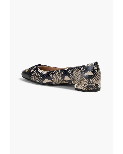 Stuart Weitzman Multicolor Smooth And Snake-Effect Leather Ballet Flats