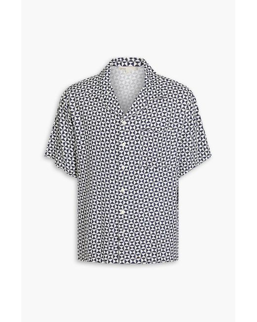 Onia Gray Printed Twill Shirt for men