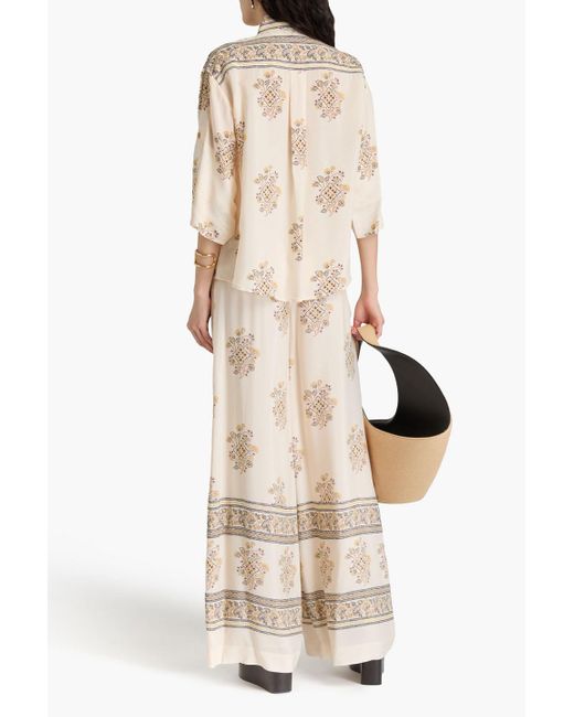 Zimmermann Natural Printed Crepe De Chine Shirt