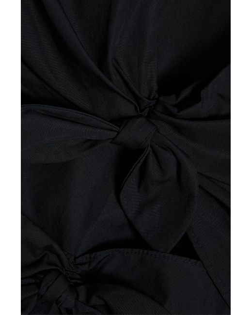 10 Crosby Derek Lam Black Tora Bow-detailed Cotton-poplin Mini Dress