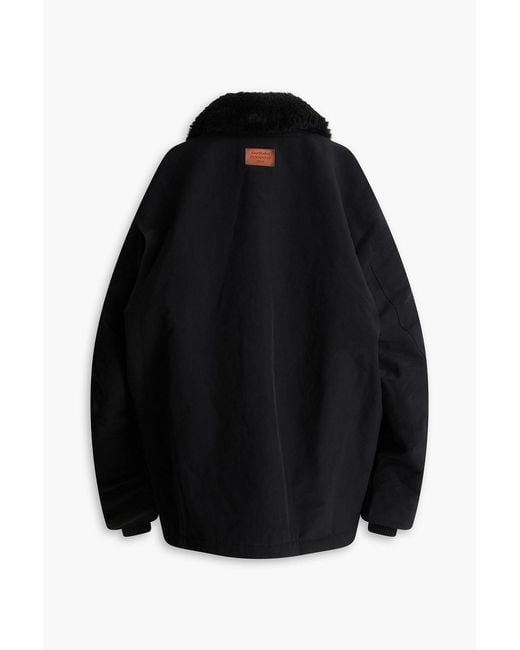 Acne Black Shearling-Trimmed Woven Jacket for men