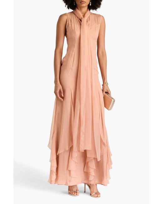 Alberta Ferretti Pink Silk-voile Gown