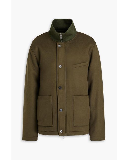 Officine Generale Green Hiro Brushed Wool-felt Jacket for men