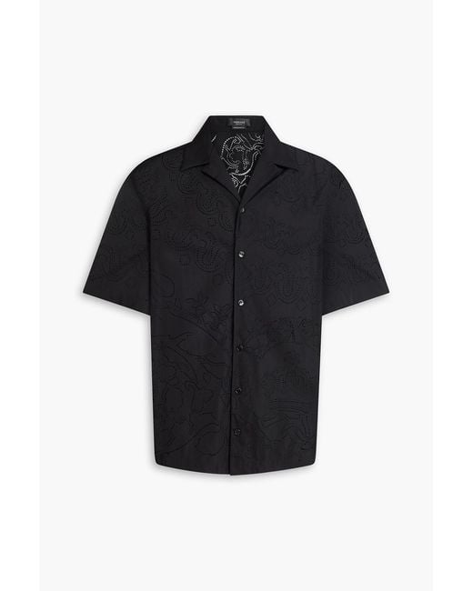 Versace Black Broderie Anglaise Shirt for men
