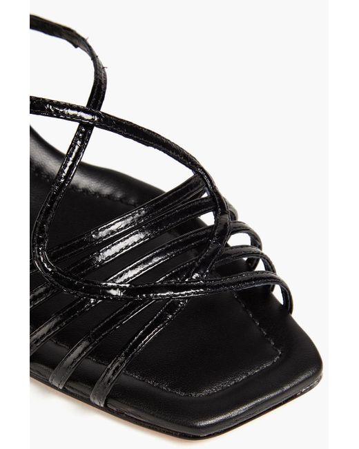 Alexandre Birman Black Naya 50 Snake-effect Leather Sandals