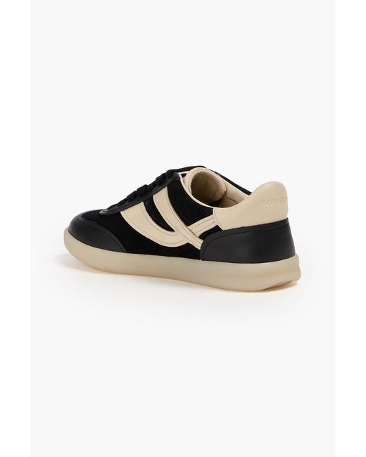 Vince Black Oasis Suede And Leather Sneakers