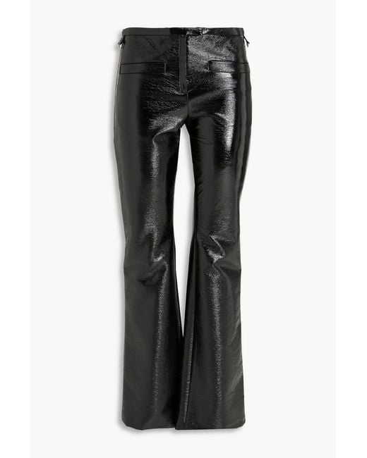Courreges Black Cotton-Blend Vinyl Flared Pants