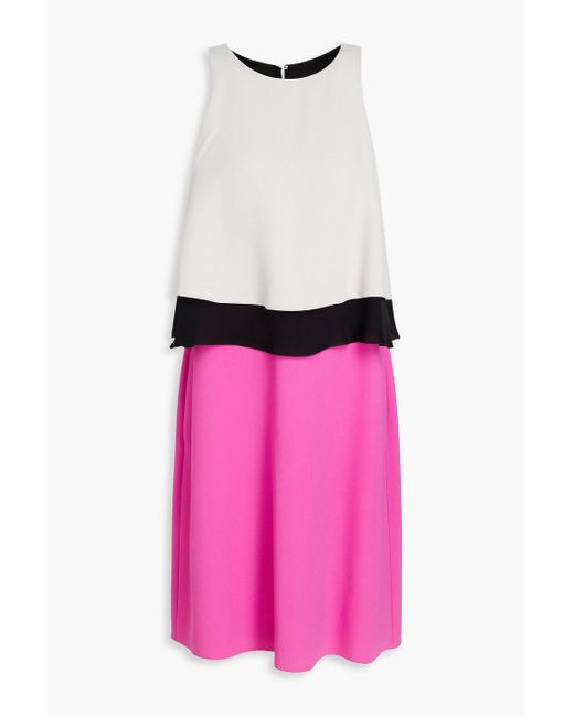 Emporio Armani Pink Layered Crepe Mini Dress