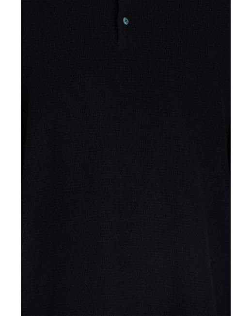 James Perse T-shirt aus einer gebürsteten baumwoll-kaschmirmischung in waffelstrick mit henley-kragen in Black für Herren