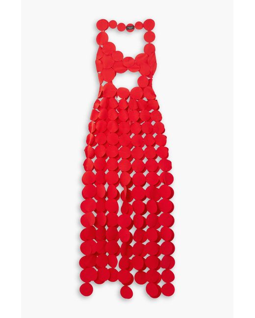 A.W.A.K.E. MODE Red Cutout Crepe Maxi Dress