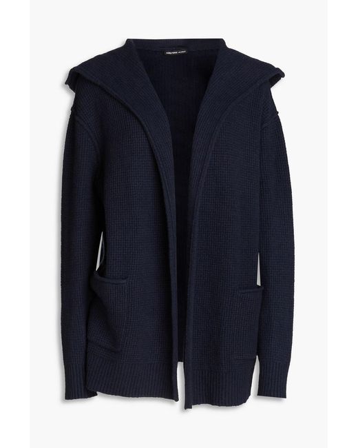 James Perse Blue Waffle-knit Cotton-blend Cardigan