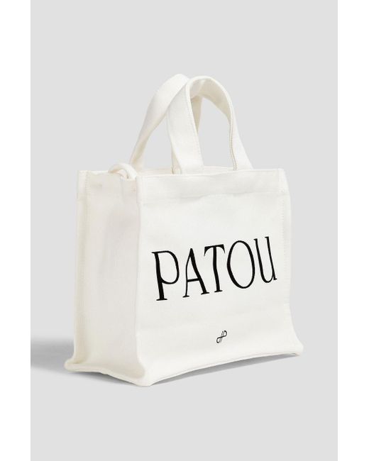Patou Blue Logo-Print Canvas Tote