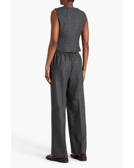 Theory Gray Wool Straight-Leg Pants