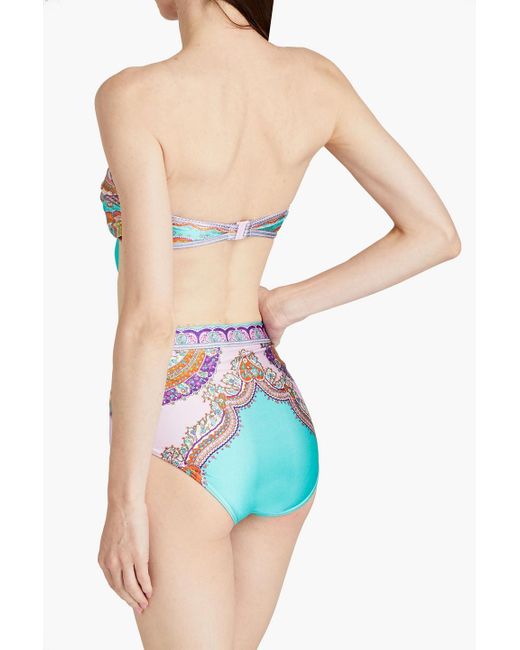 Zimmermann White Lola hoch sitzendes bikini-höschen mit paisley-print