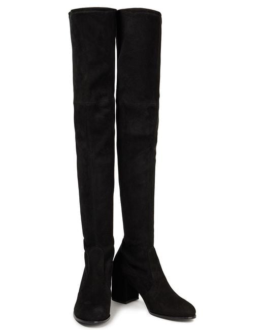 Stuart Weitzman Black Suede Over-the-knee Boots