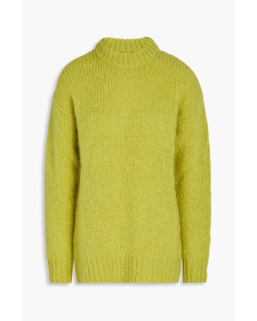 Tibi Green Mohair-blend Sweater