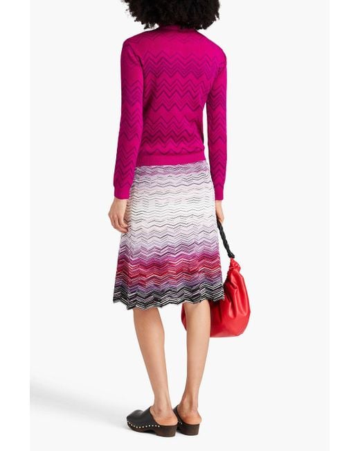 Missoni Pink Crochet-knit Wool-blend Turtleneck Sweater