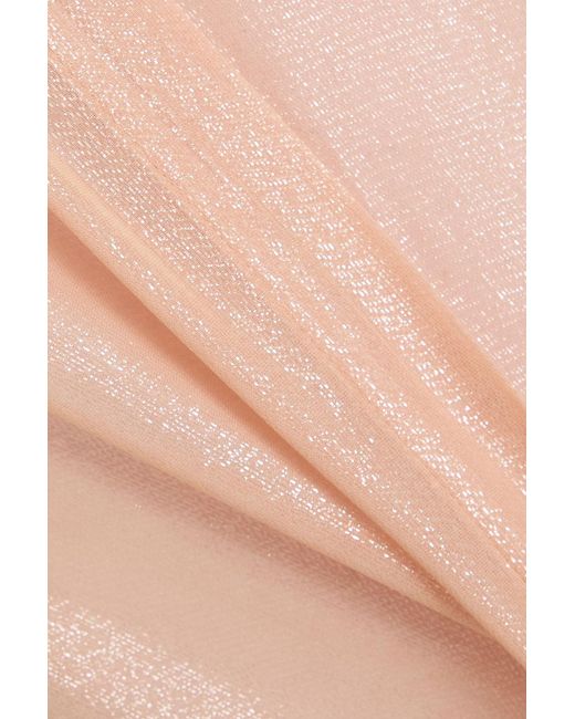 Victoria Beckham Natural Wrap-effect Lamé Shirt