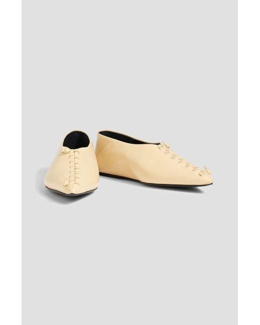 Jil Sander Natural Leather Point-Toe Flats