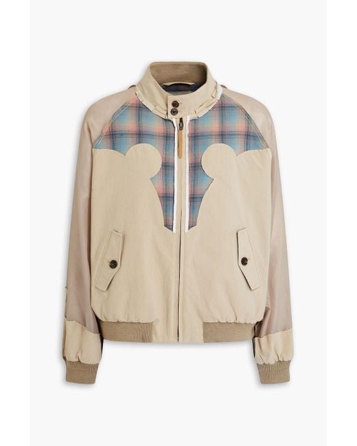 Maison Margiela Natural Pendleton Checked Wool, Shell And Cotton-Blend Bomber Jacket for men