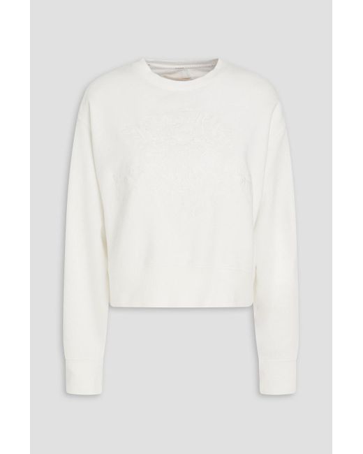 Zimmermann White French Cotton-blend Terry Sweatshirt