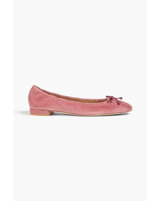 Stuart Weitzman Pink Bria Corduroy Ballet Flats