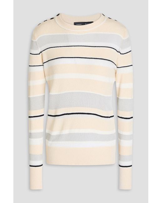 Proenza Schouler Natural Judy gestreifter pullover aus rippstrick