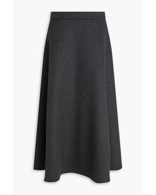 Rohe Black Wool-Blend Felt Midi Skirt