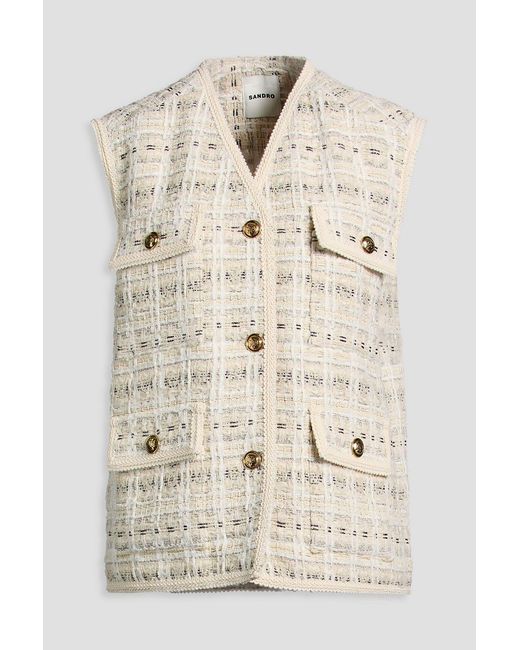 Sandro Natural Bouclé-Tweed Vest