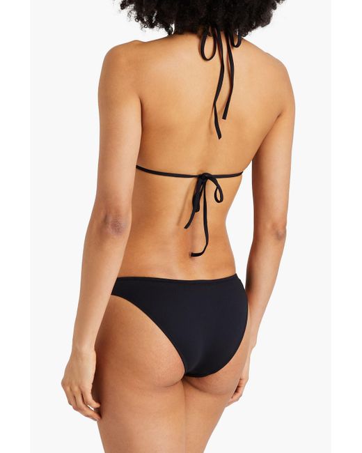 Melissa Odabash Black Mykonos Embellished Triangle Bikini Top