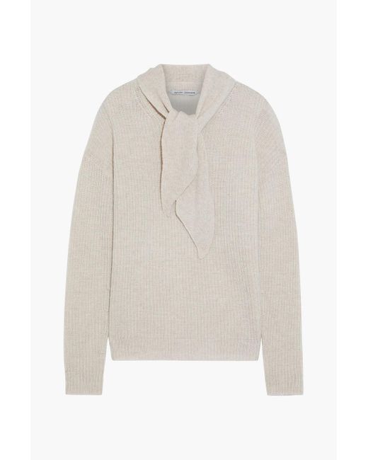 Autumn Cashmere Tie-neck Cashmere Sweater in White | Lyst