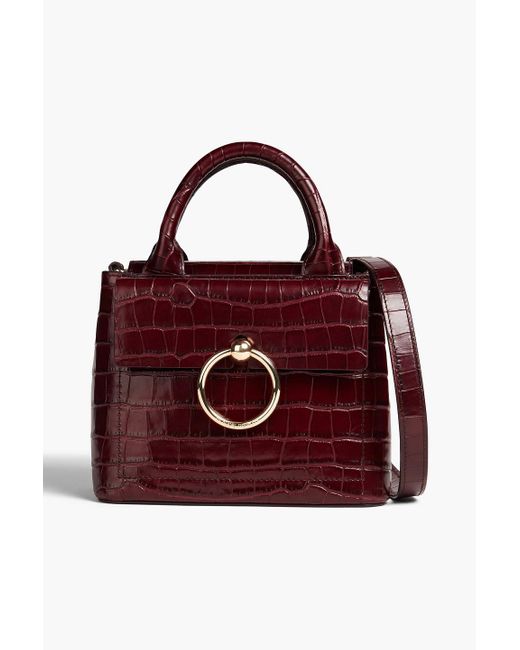Claudie Pierlot Red Anouck Croc-effect Leather Tote