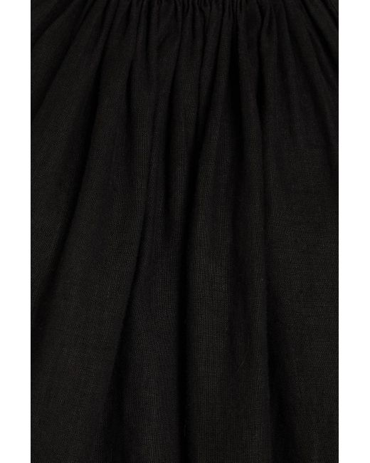 James Perse Black Linen Midi Dress