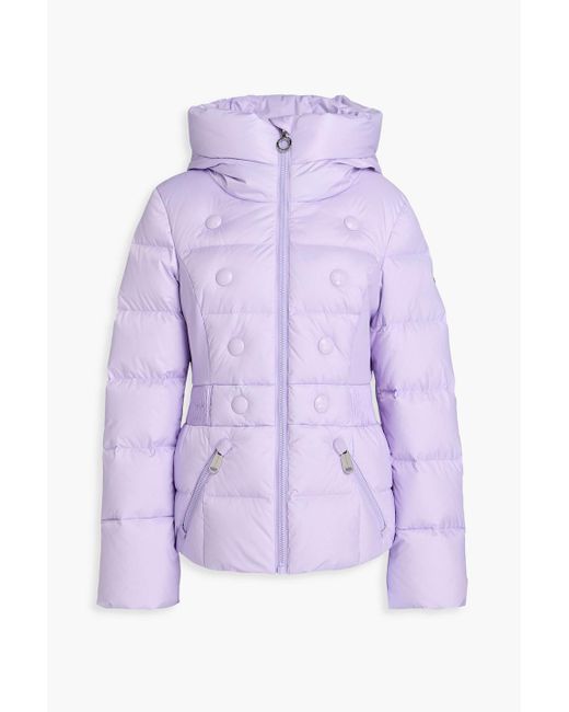 Goldbergh Purple Bouton Embellished Quilted Down Ski Jacket