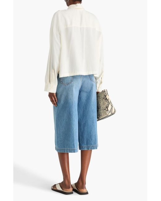 Alex Mill White Gemma cropped hemd aus vorgewaschenem lyocell