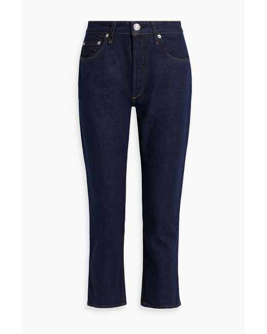 Rag & Bone Blue Nina Cropped High-rise Slim-leg Jeans