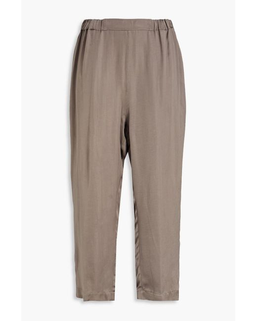 Gentry Portofino Gray Cropped Cupro Tapered Pants