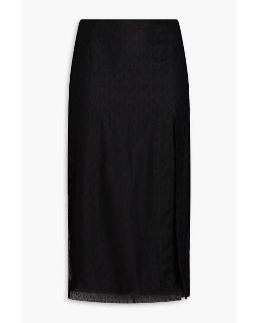 RED Valentino Black Point D'espirit Midi Skirt