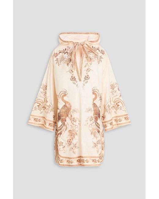 Zimmermann White Floral-Print Cotton Mini Dress