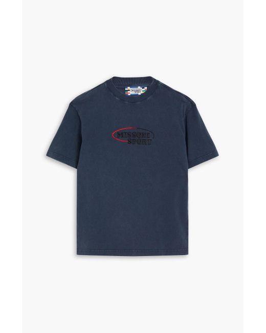 Missoni T-shirt aus baumwoll-jersey mit stickereien in Blue für Herren