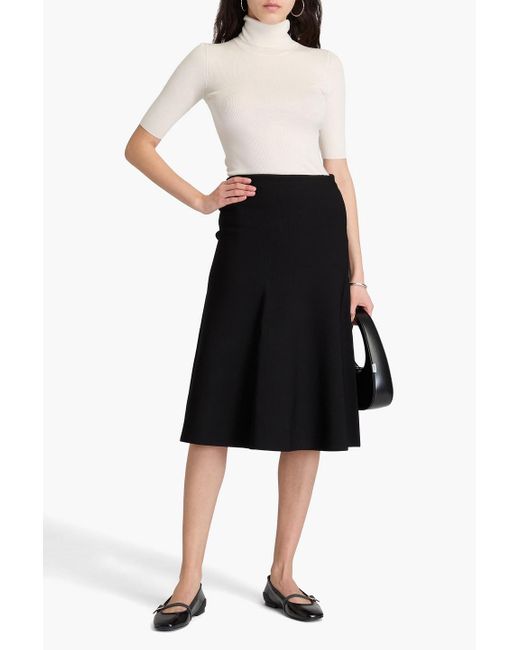 Theory White Ribbed Merino Wool Turtleneck Sweater
