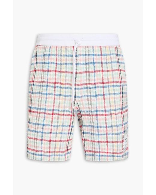 Thom Browne Blue Gingham Cotton-Blend Tweed Shorts for men