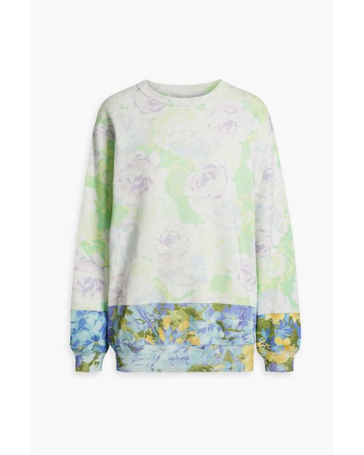 Dries Van Noten Blue Floral-print French Cotton-terry Sweatshirt